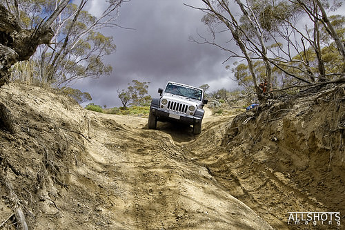 jeep going downhill
