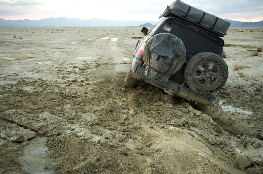 SUV Stuck in the mud