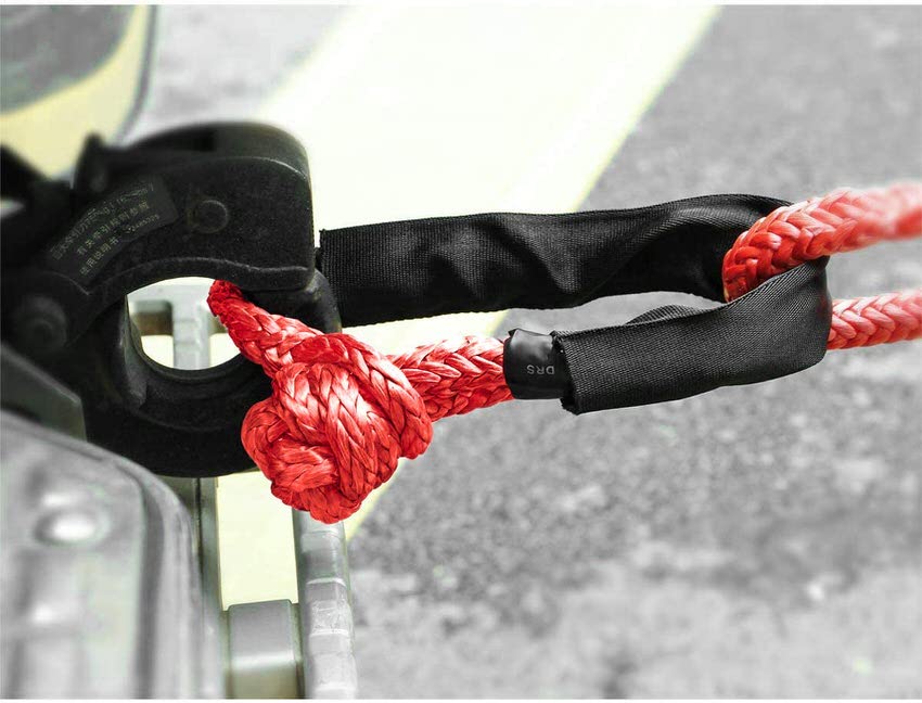 Soft vs Steel Shackles- soft shackle attached to a bumper