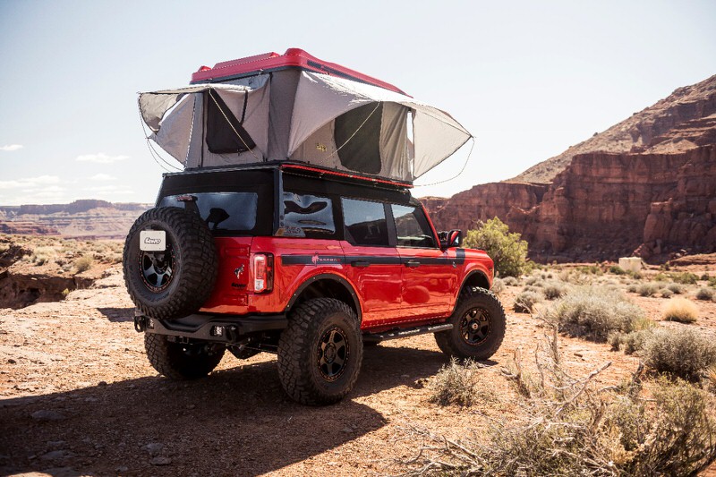 arb bronco with open tent on top