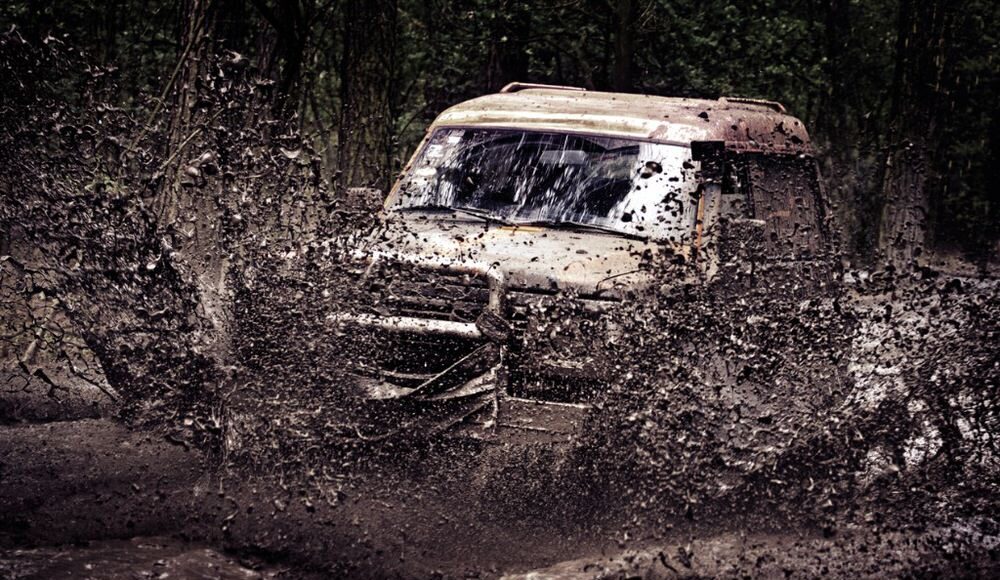 4x4 Driving through muddy water
