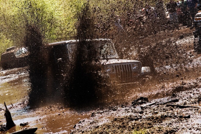 Jeep Driving through muddy water