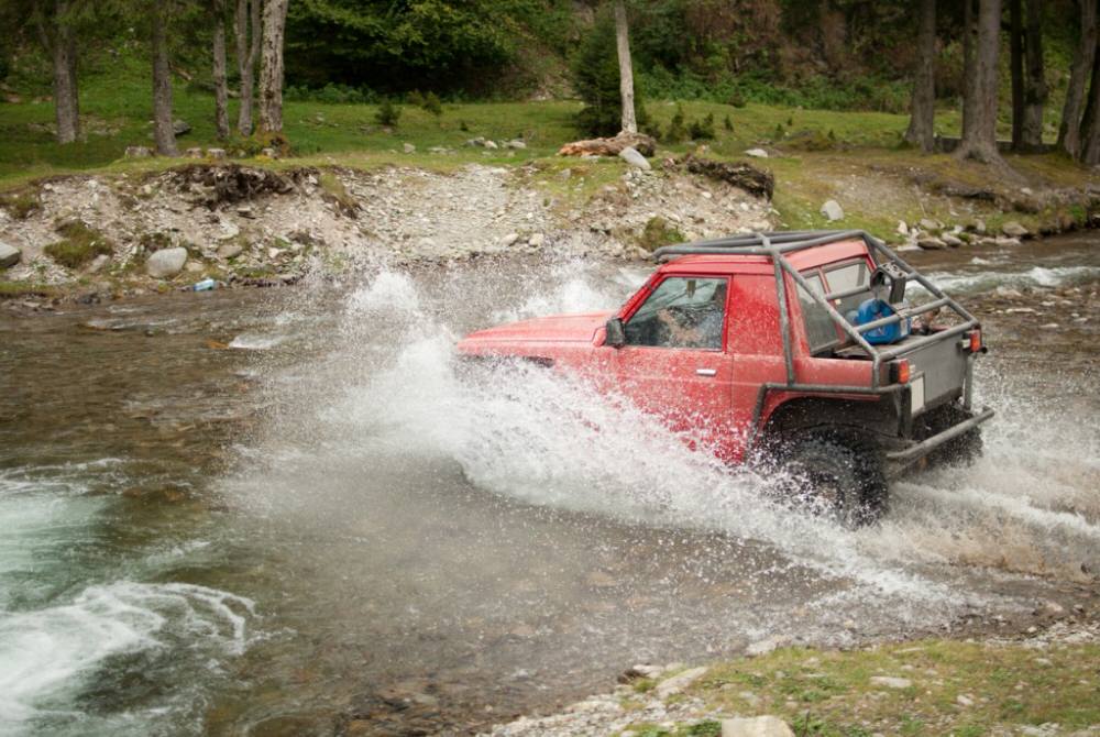 4WD Crossing a River