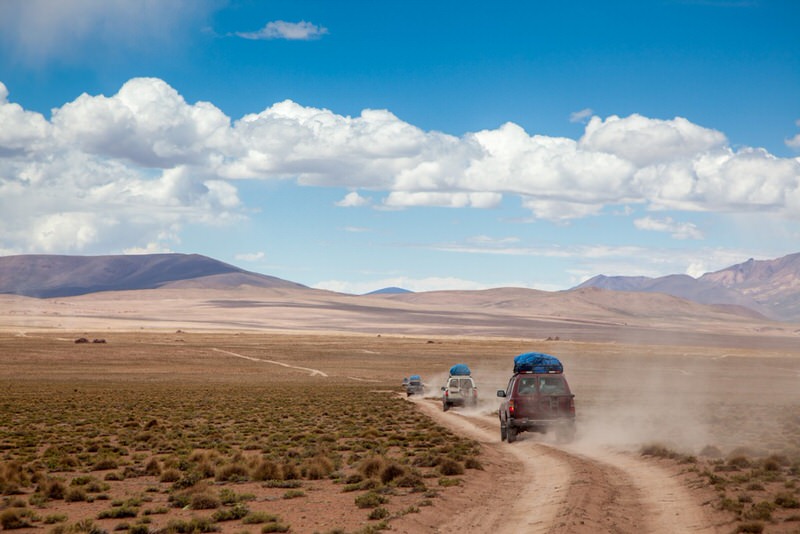 4WD driving across the desert