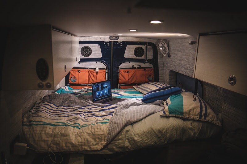 Bed in a camper van