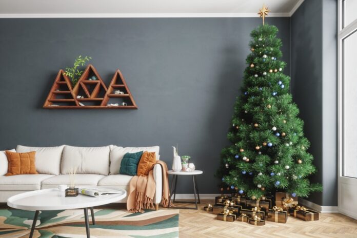 Holiday tree and couch