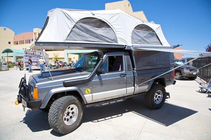 truck with roof top tent