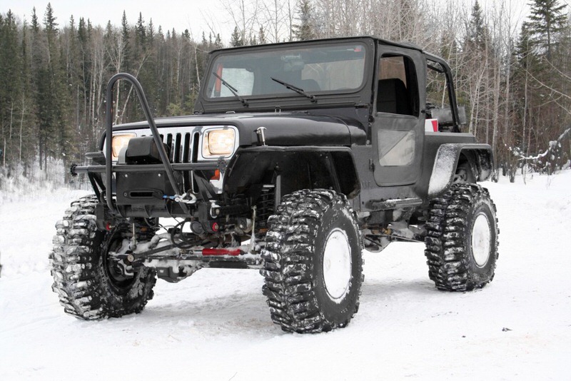 Built out Jeep in the snow