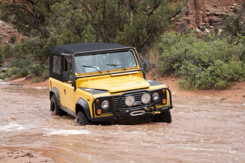 4x4 off-roading in a river