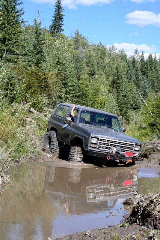 4x4 driving through the water