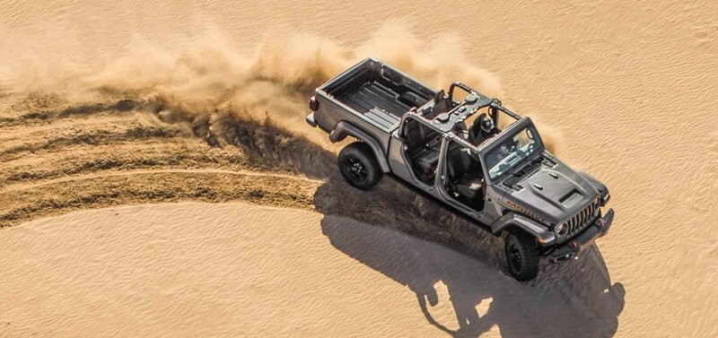 Jeep Gladiator in the sand