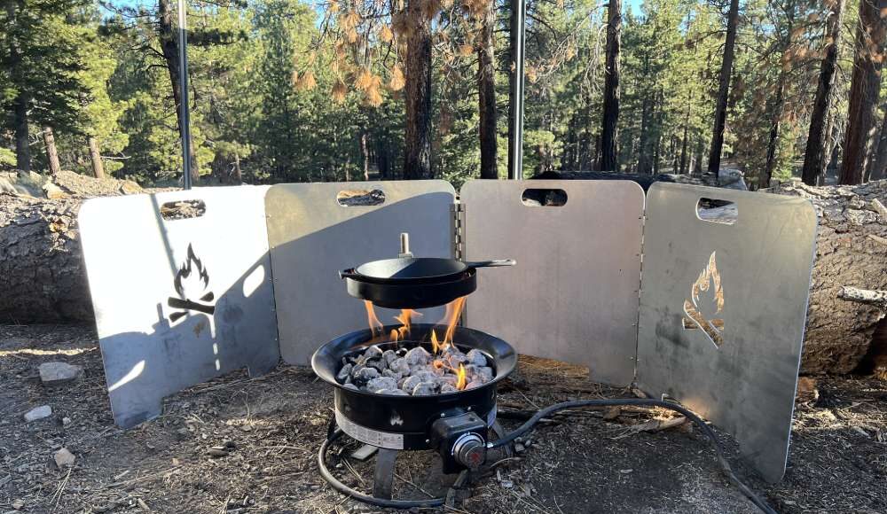 camp cooking setup