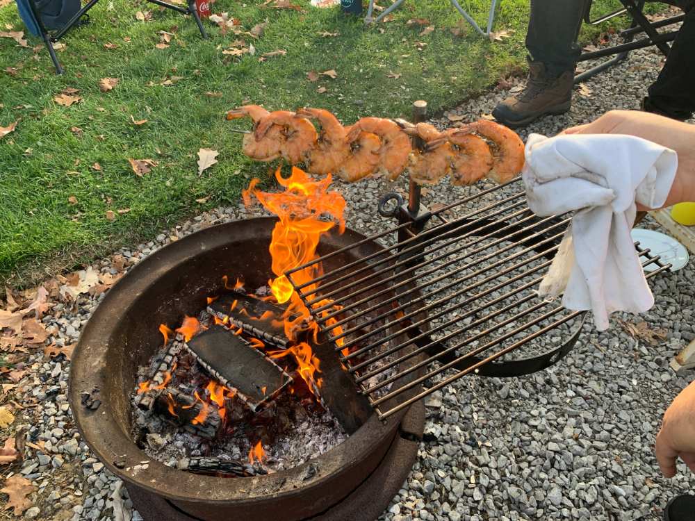campfire shrimp kabob