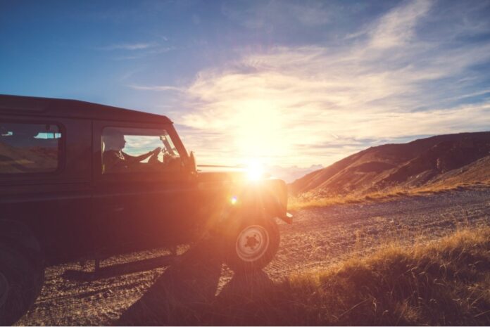 Off roading at sunset