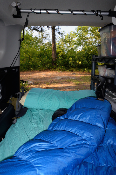 DIY Microcamper The Bed & the Passenger Seat Problem