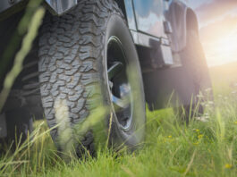 Wide Tires in the grass
