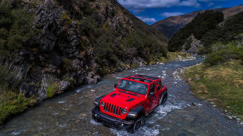 Jeep in a river
