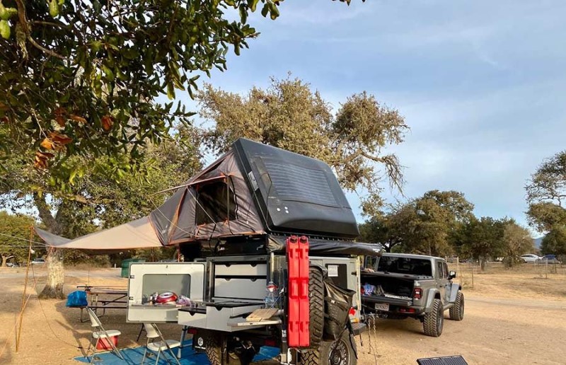 solar power for camping on a rooftop tent