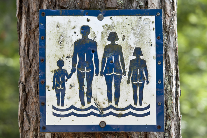 nude camping sign