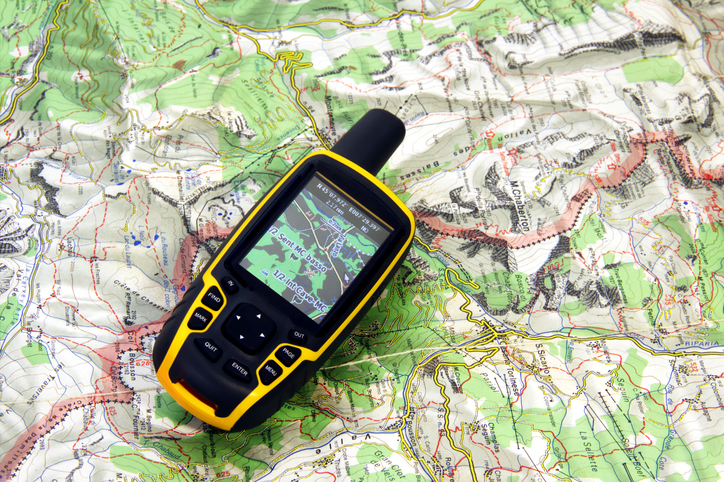 GPS receiver and map.
