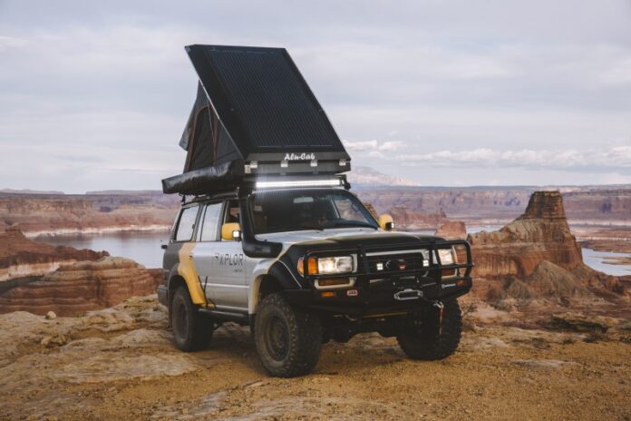 Sunflare solar panels on a truck in the desert