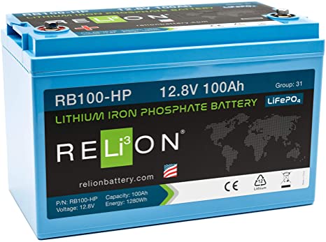 RELiON RB100-HP LiFePO4 Dual Lithium-Phosphate Battery 
