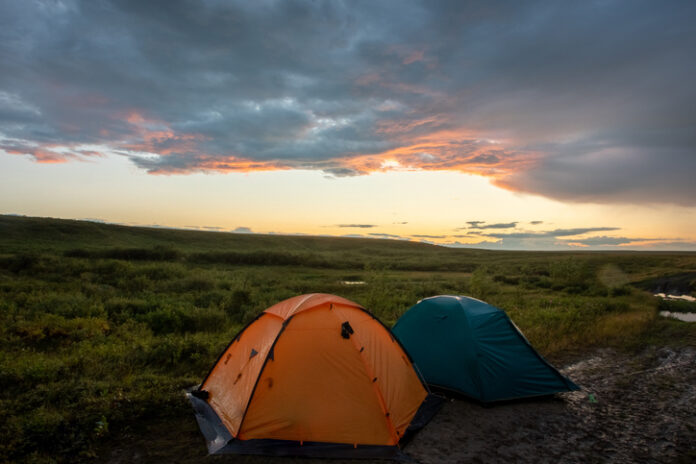 tents at sunrise