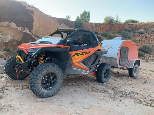 orange Boony Stomper on a desert trail