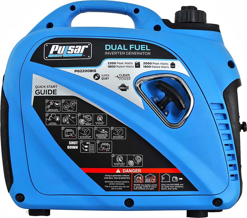 pulsar generator dual fuel 2200w