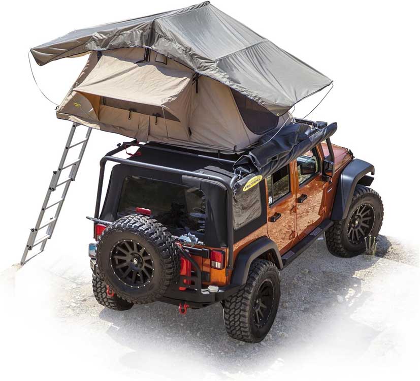 smittybuilt overlander tent on jeep