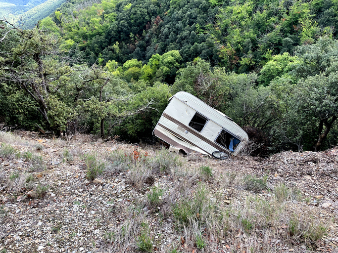 Broken Caravan on a mountain