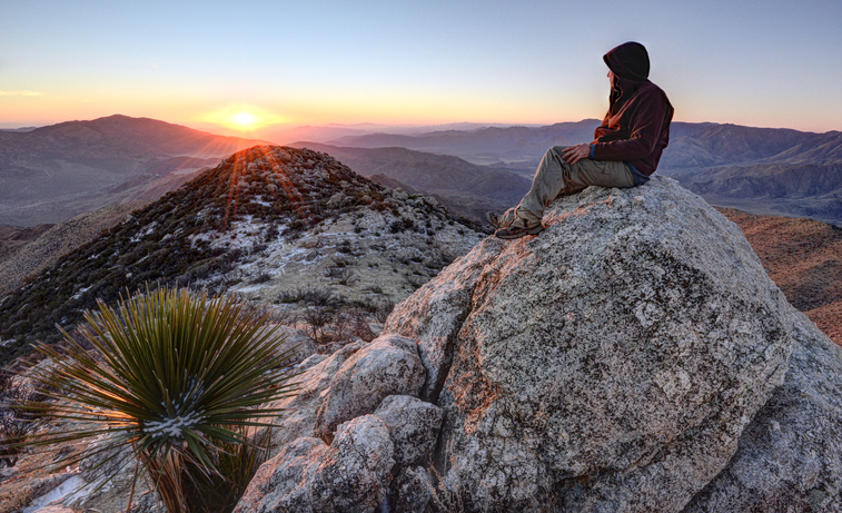 Southern California overlanding - Sunrise From the Summit of Granite Mountain Anza-Borrego Desert State Park, California.