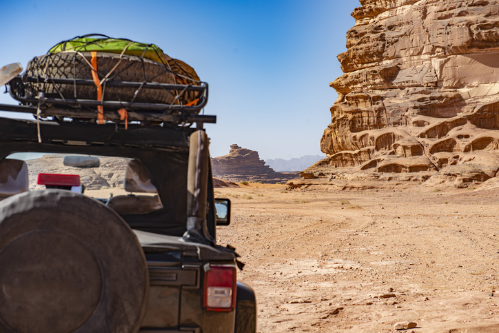 Jeep on a rocky trail
