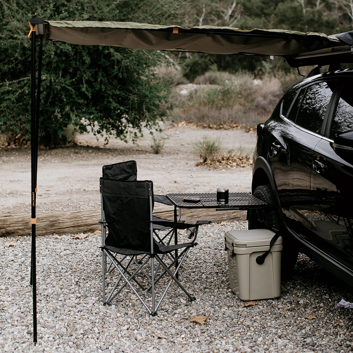 Tailgater Tire Table by an SUV