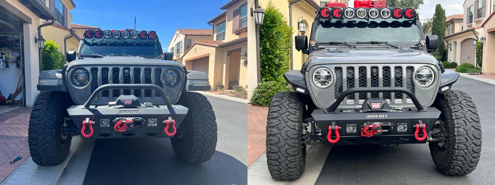 front before and after dv8 fenders