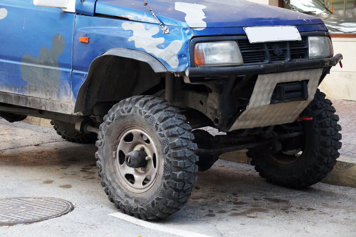 truck with high ground clearance close-up