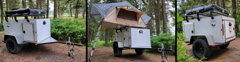 Sherpa Trailers Expedition Off-Road Cargo Trailer with popup tent