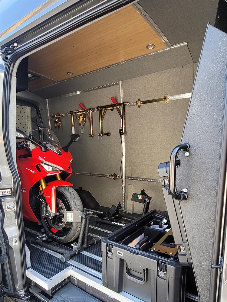 mammoth vans interior with bike