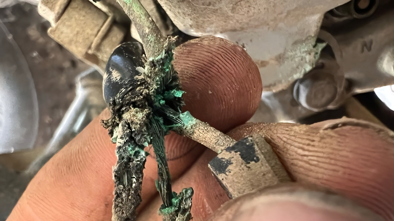 Melted wiring harness on atv