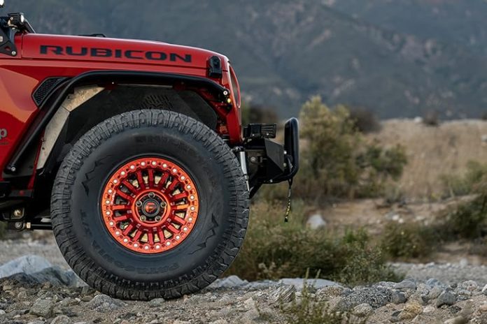 Milestar’s Patagonia MT-02 on an red jeep in the mountains