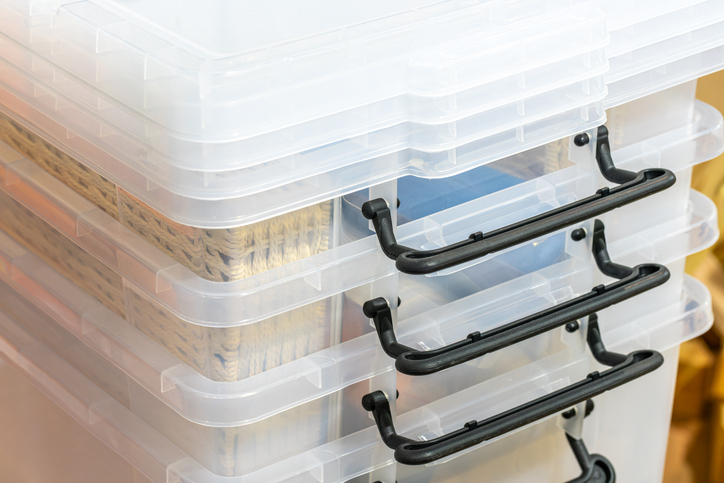 plastic storage containers/bins
