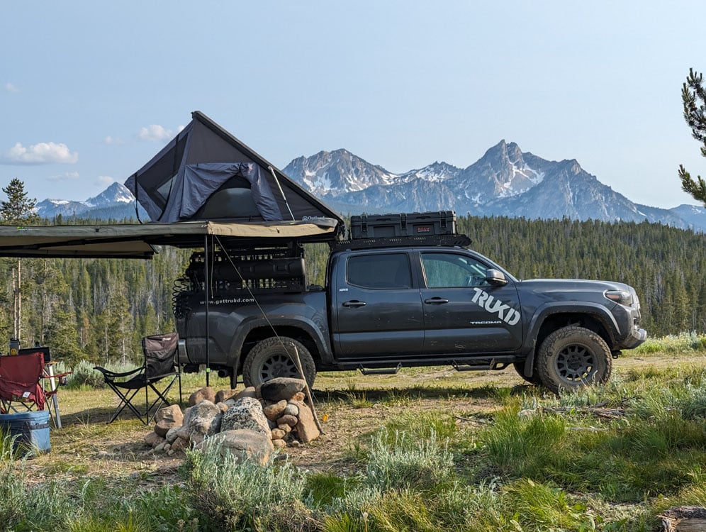 trukd bed rack with rooftop tent