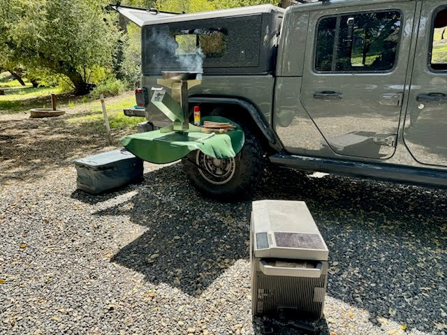 summit stove with tire table and campfire mat 2