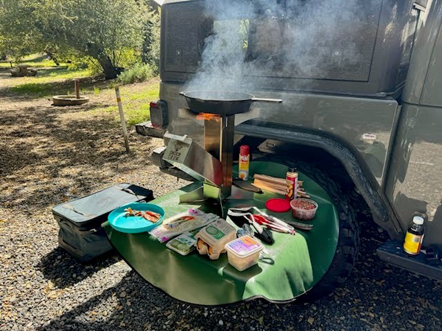 summit stove with tire table and campfire mat 4